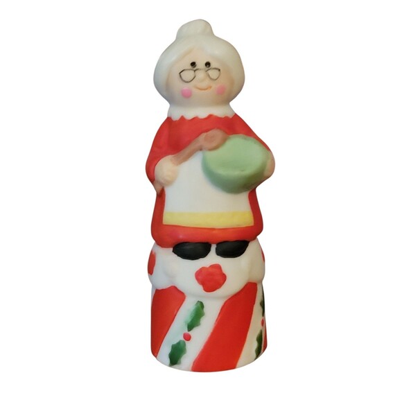 Vintage set of 2 Enesco Thimble Christmas Porcelain Mrs. Claus Drummer Boy - Picture 5 of 6